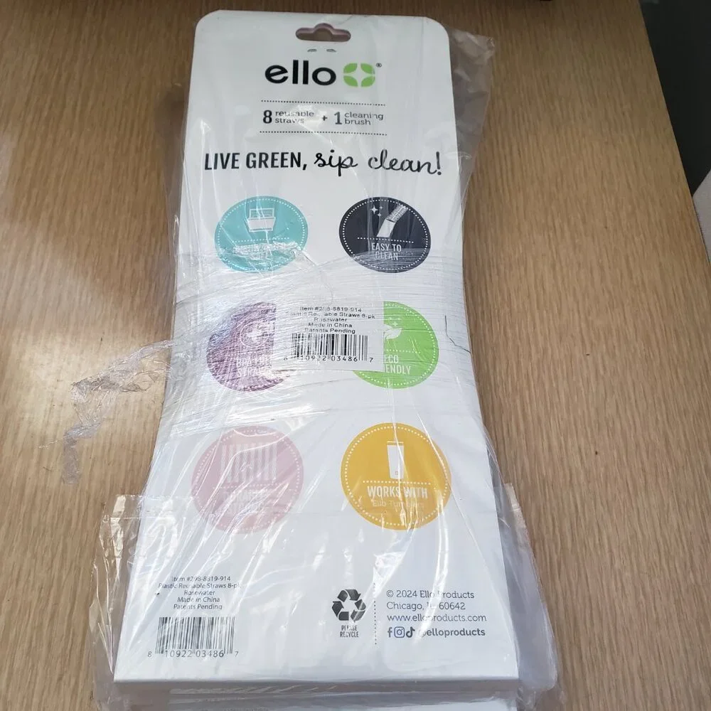BNWT Ello 8pk Plastic Straws (OS)